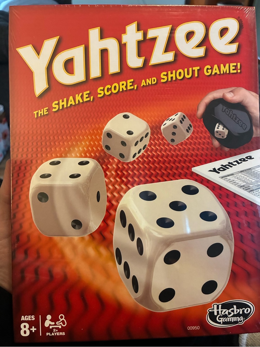 Hasbro Yahtzee Board Game - Red Box with Cream Dice